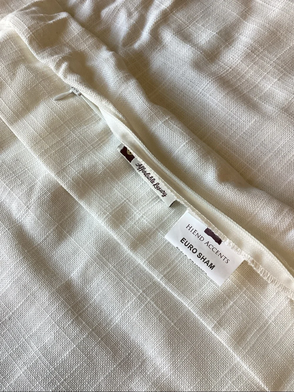 BNWT White Linen Euro Sham 27” x 27”